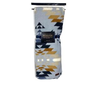 Pendleton Plush Sherpa Fleece Soft Throw Blanket Aztec Southwest Blue 50" x 70"